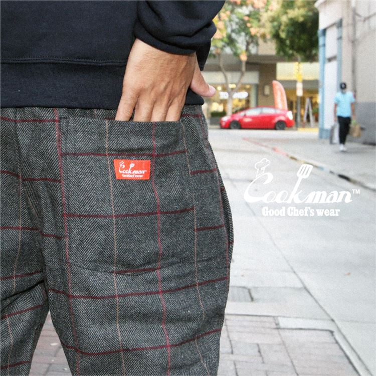 COOKMAN Chef Pants Wool Mix Check (Gray) 23114899 公式通販