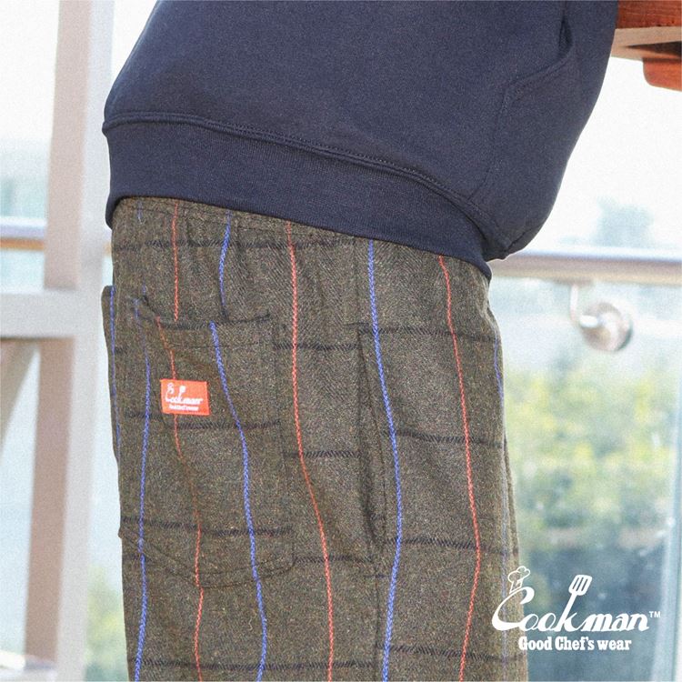 COOKMAN Chef Pants Wool Mix Check (Olive Green) 23114898 公式通販