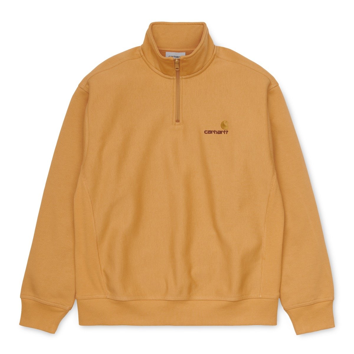 CARHARTT WIP HALF ZIP AMERICAN SCRIPT SWEATSHIRT (Winter Sun