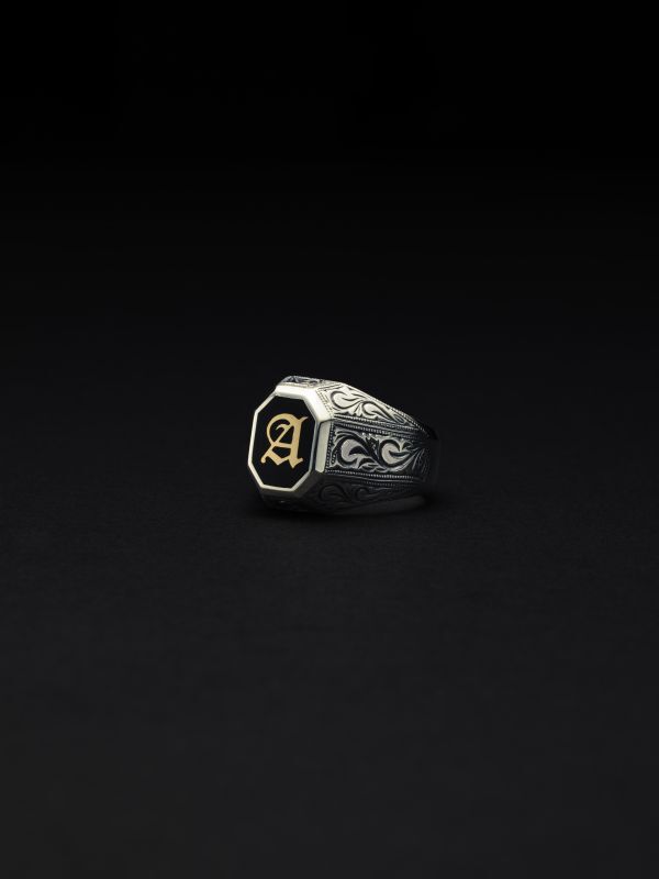 ANTIDOTE BUYERS CLUB Engraved College Ring (Silver × Gold) RX-710 
