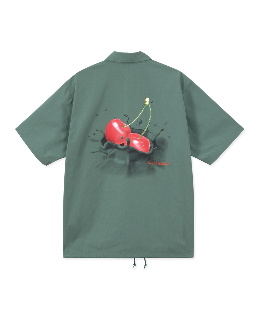 HUF WET CHERRY S/SL SHIRT (SAGE 