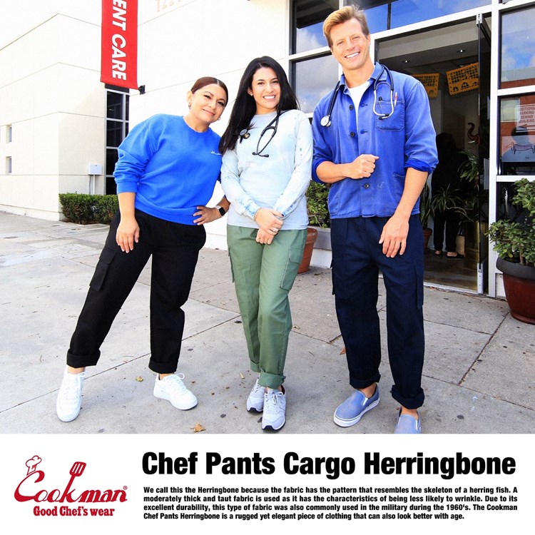 COOKMAN Chef Pants Cargo Herringbone (Black) 231-13831 公式通販