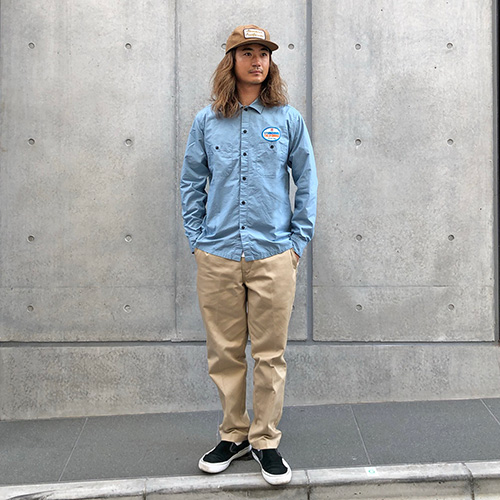 Standard California Sd Oval Logo Patch Work Shirt Long Sleeve Blue Sholb170 公式通販