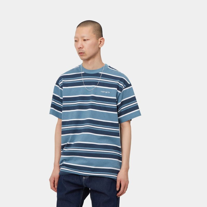 CARHARTT WIP S/S CORFIELD T SHIRT Corfield Stripe, Icy Water