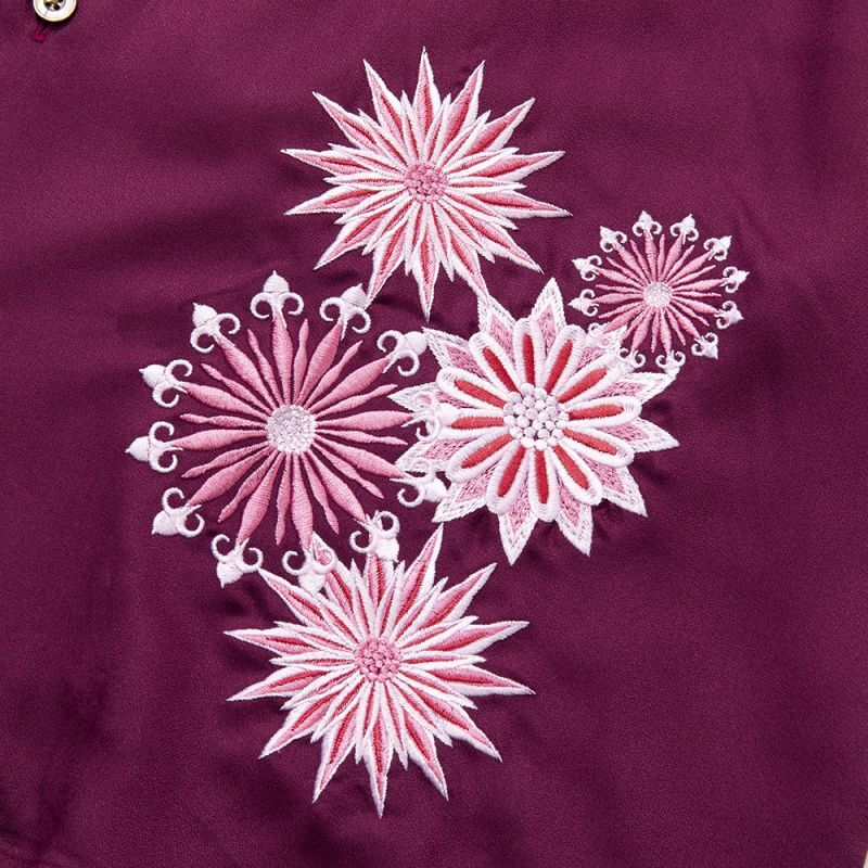 CALEE R/P Amunzen cloth emboridery shirt (Reddish purple) CL