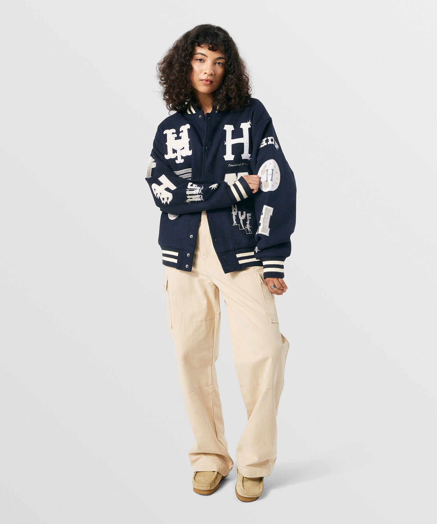 HUF 20 YEAR CLASSIC H VARSITY JACKET (NAVY) JK00368FA22 公式通販