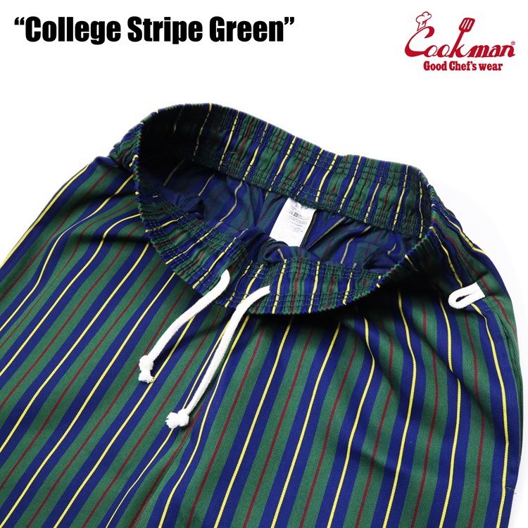 COOKMAN シェフパンツ Chef Pants College Stripe Green (Green) 231-23849 公式通販