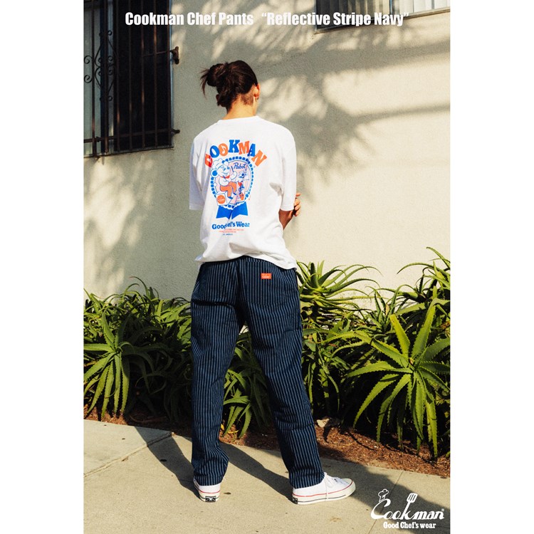 COOKMAN シェフパンツ Chef Pants Reflective Stripe Navy (Navy) 231