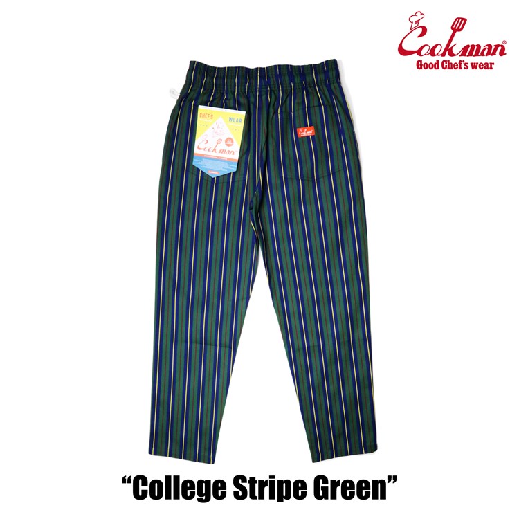 COOKMAN シェフパンツ Chef Pants College Stripe Green (Green) 231-23849 公式通販