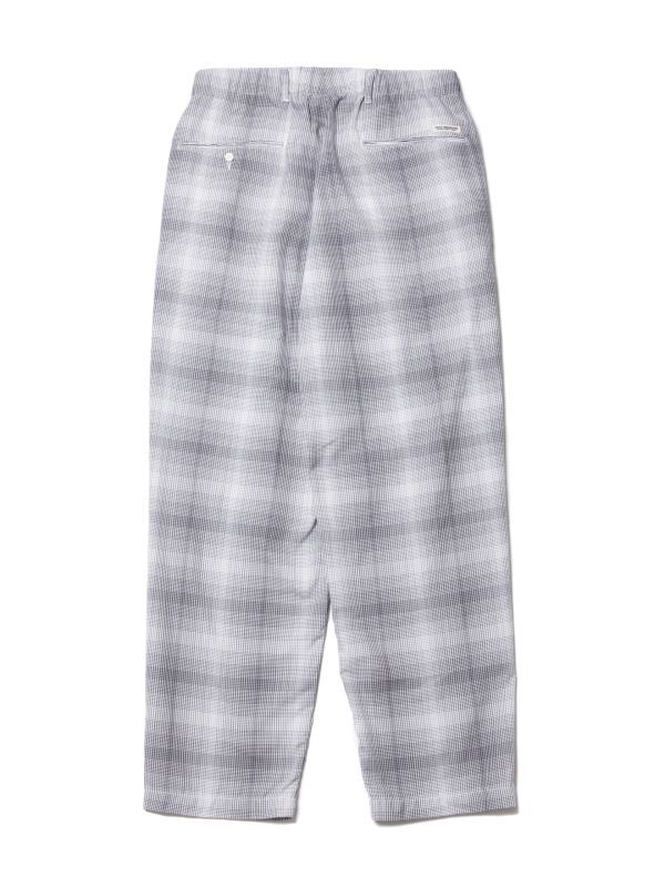 COOTIE Ombre Check 2 Tuck Easy Pants (White × Gray) CTE-22S125