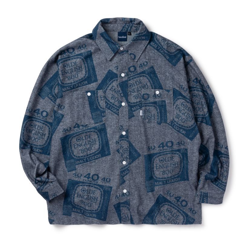 画像1: INTERBREED  Drunkers Flannel shirt (Blue) (1)