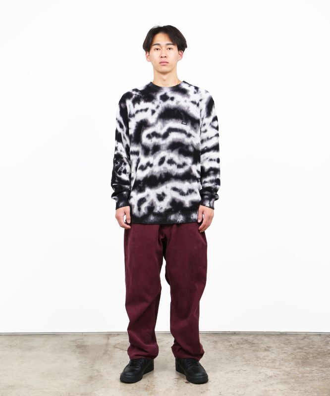 HUF BAR LOGO TIE DYE CREW SWEATER (BLACK) KN80056FA22 公式通販