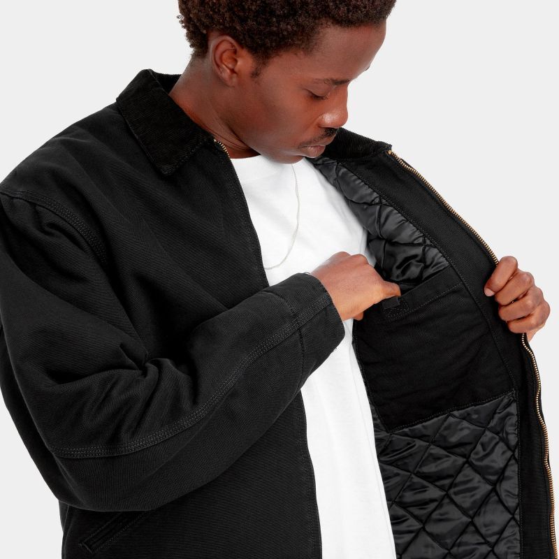 CARHARTT WIP OG DETROIT JACKET (Black / Black aged canvas) I027385 