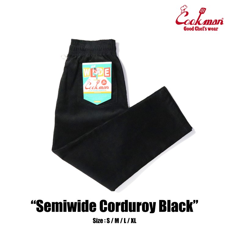 画像1: COOKMAN  Chef Pants Semiwide Corduroy Black (Black) (1)
