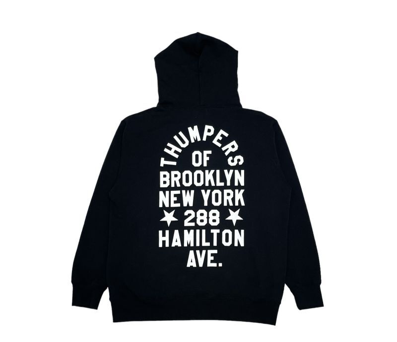 THUMPERS NYC ADDRESS HOODIE (BLACK) THLOGO-4-4 公式通販