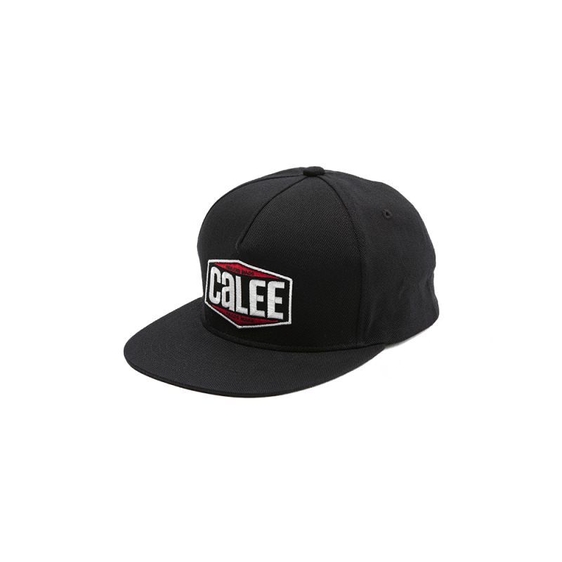 画像1: CALEE  Twill CALEE Logo wappen cap -Naturally paint design- (Black) (1)