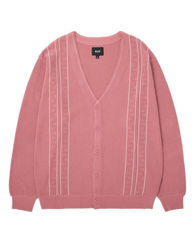 HUF CHAIN LINK CARDIGAN (DUSTY ROSE) KN80073SP23 公式通販