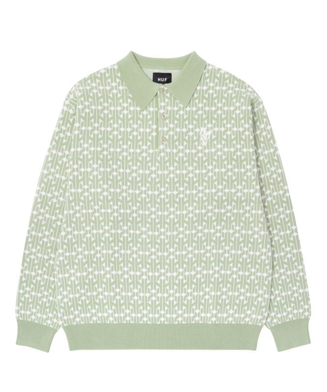 HUF PARADOX KNIT POLO (SMOKE GREEN) KN80075SP23 公式通販