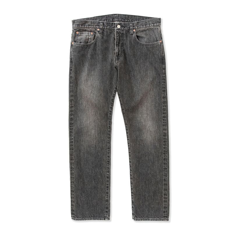 画像1: CALEE  Vintage reproduct tapered denim pants (Used black) (1)