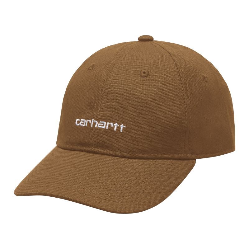 画像1: CARHARTT WIP  CANVAS SCRIPT CAP (Tamarind / White) (1)