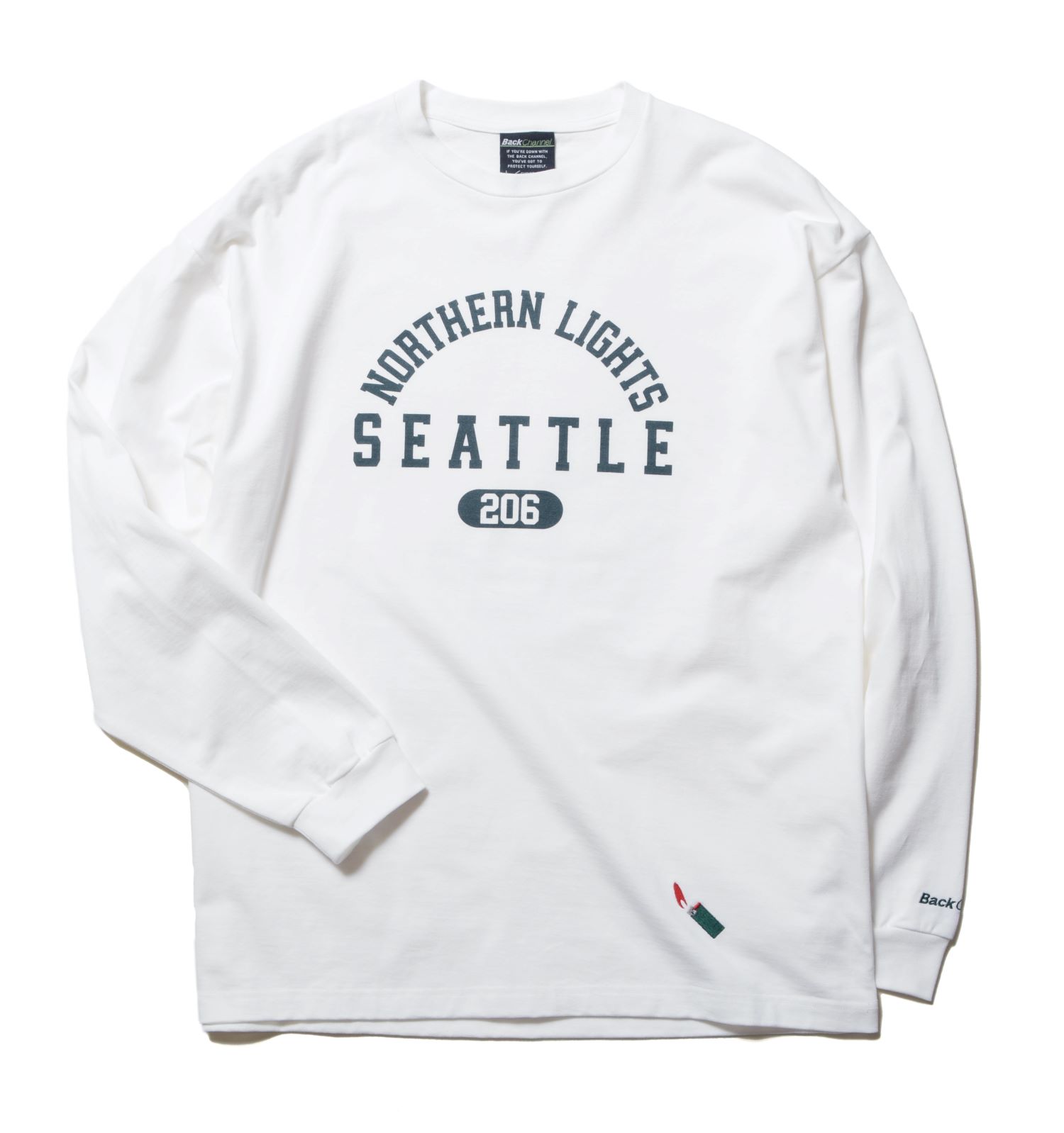Back Channel COLLEGE LOGO LONG SLEEVE T (WHITE) 2323203 公式通販