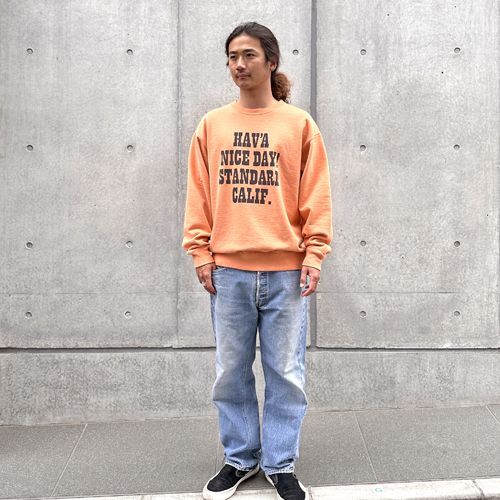 STANDARD CALIFORNIA SD US Cotton H.N.D. Logo Crew Sweat (Orange 