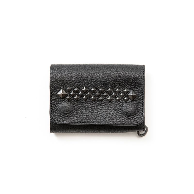 CALEE 財布STUDS LEATHER FLAP HALF WALLET