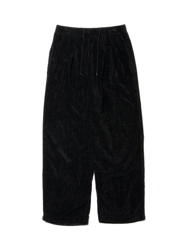 画像1: COOTIE   Garment Dyed L/C Velvet 2 Tuck Easy Pants (Black) (1)