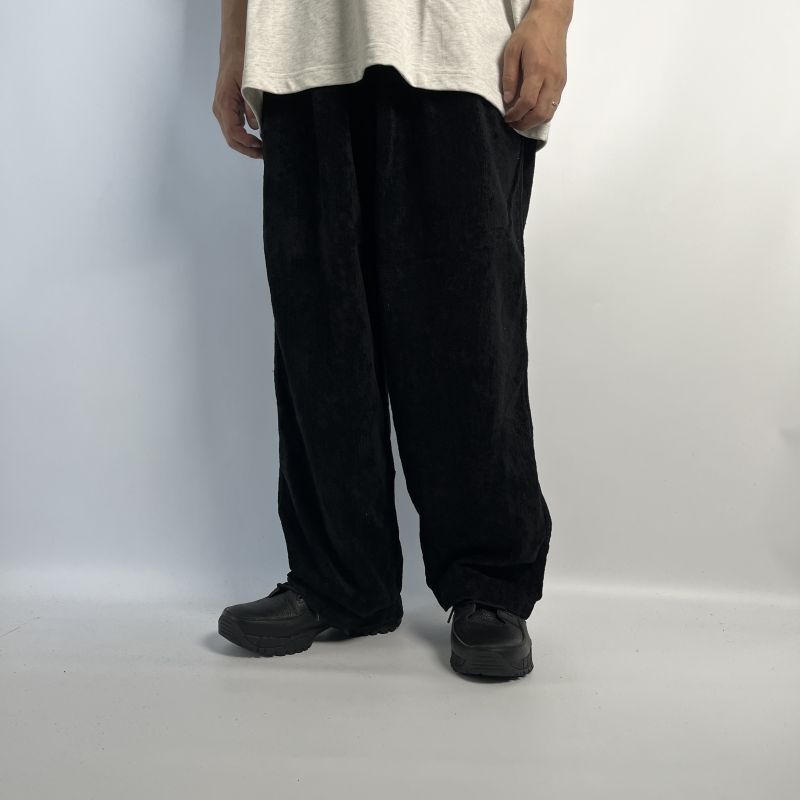 COOTIE Garment Dyed L/C Velvet 2 Tuck Easy Pants (Black) CTE ...