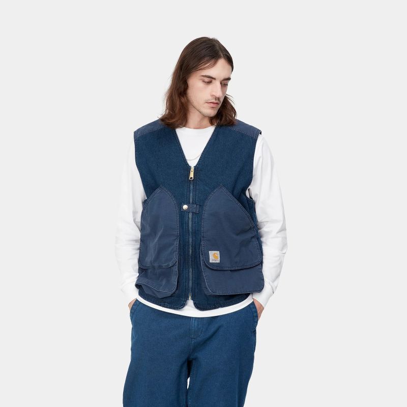 CARHARTT WIP ALMA VEST (Blue (stone washed)) i031929 公式通販