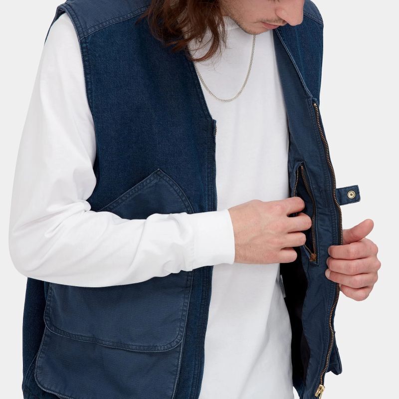 CARHARTT WIP ALMA VEST (Blue (stone washed)) i031929 公式通販