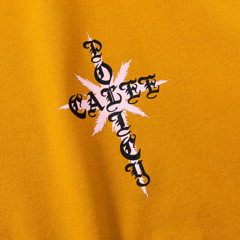CALEE Drop shoulder countersign snake T-shirt (Mustard) CL-23SS077