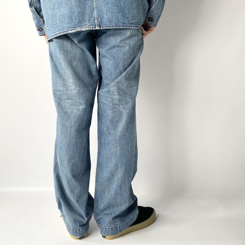 OLD JOE PLEATED LIBERTY TROUSER (SCAR FACE) (FADE INDIGO) 231OJ ...