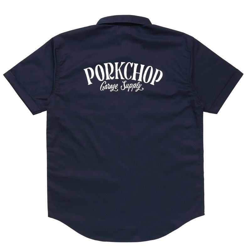 PORKCHOP GARAGE SUPPLY ROUNDED WAPPEN WORK SHIRT (DARK NAVY) P0269