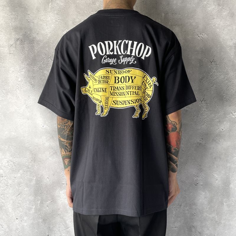 PORKCHOP GARAGE SUPPLY PORK BACK TEE (BLACK×WHYL) P0272 公式通販