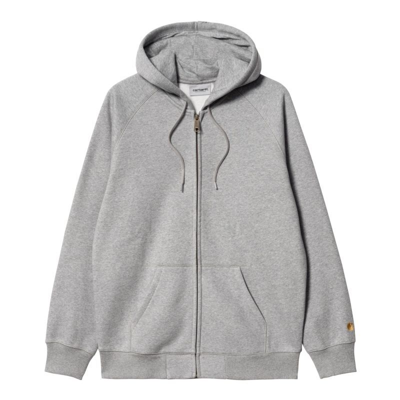 CARHARTT WIP HOODED CHASE JACKET (Grey Heather / Gold) I026385