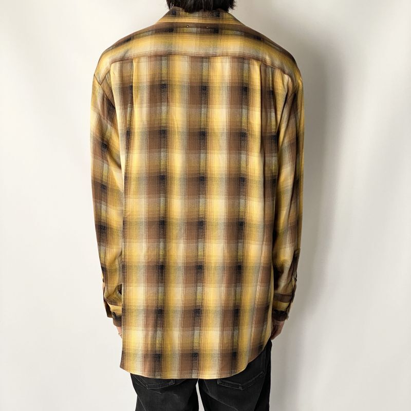 MINEDENIM Lame Ombre Check Loose Work SH (YPT) 2308-5001