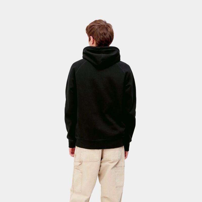 CARHARTT WIP HOODED CHASE SWEATSHIRT (Black / Gold) I026384-23AW ...