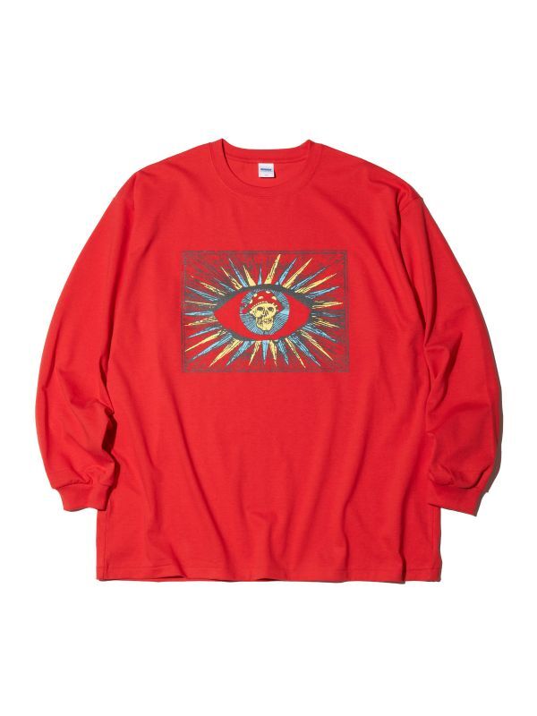 RADIALL DEAD HEAD - CREW NECK T-SHIRT L/S (Red) RAD-23AW-CUT015