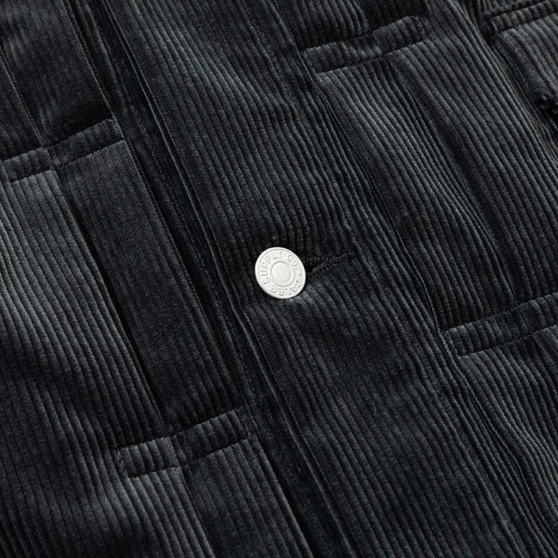 CALEE 1ST TYPE NO COLLAR CORDUROY JACKET (Black) CL-23AW007 公式通販