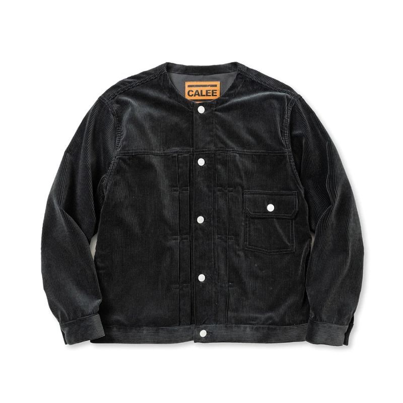 CALEE 1ST TYPE NO COLLAR CORDUROY JACKET (Black) CL-23AW007 公式通販