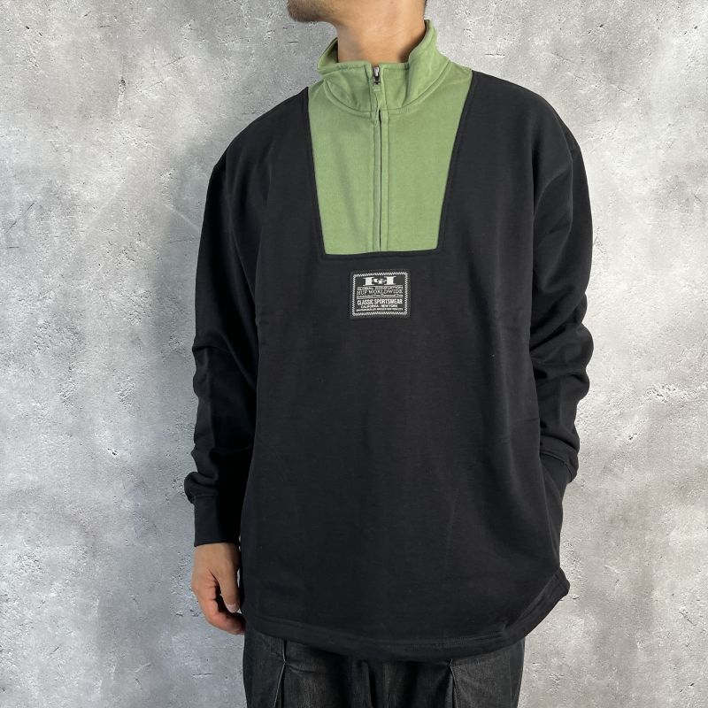 HUF HARRISON 1/4 ZIP FLEECE (BLACK) FL00209 公式通販