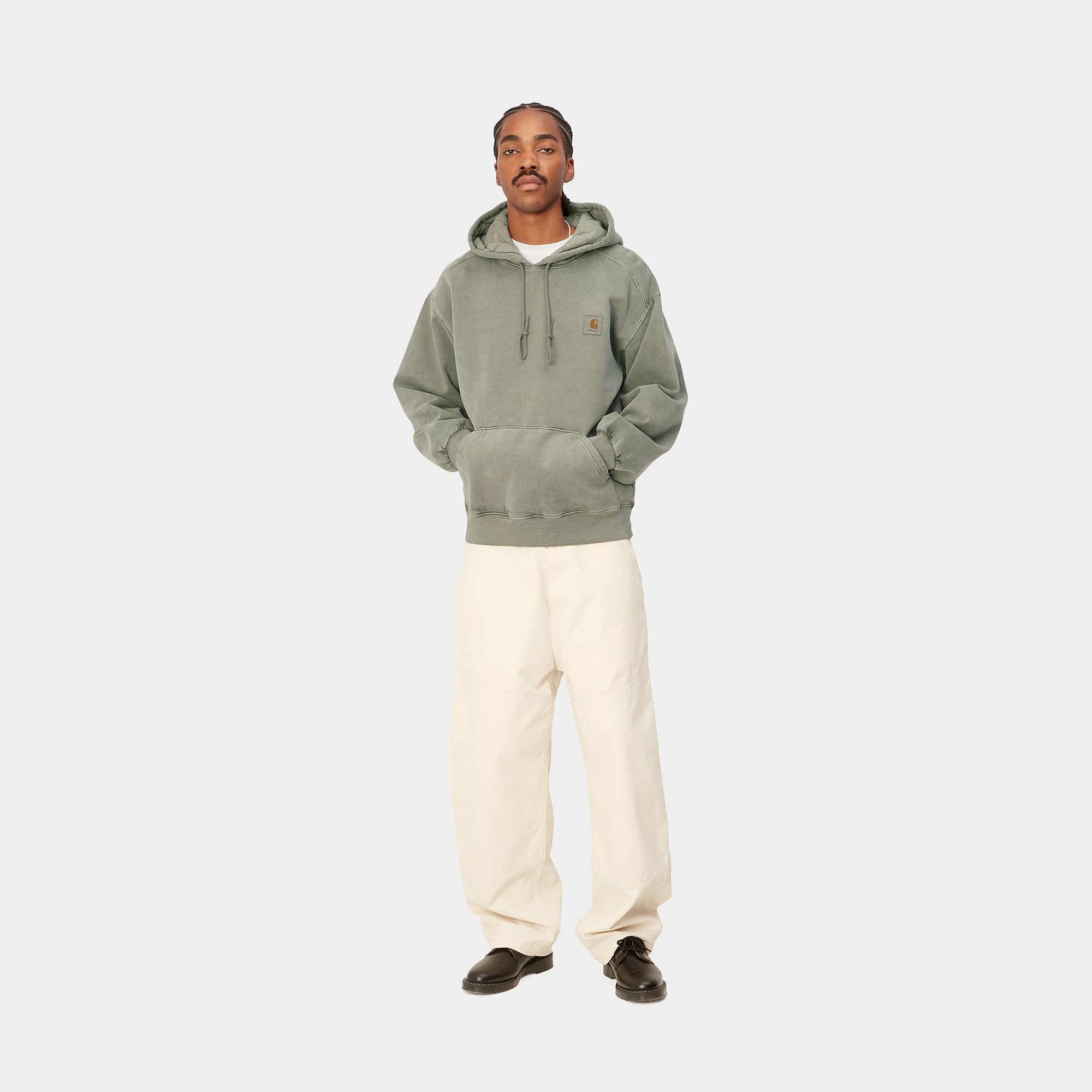 CARHARTT WIP HOODED VISTA SWEATSHIRT (Smoke Green garment dyed