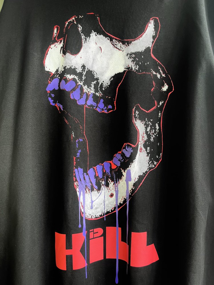 KIDILL[キディル] プリントビッグTシャツ ブラック フリー
