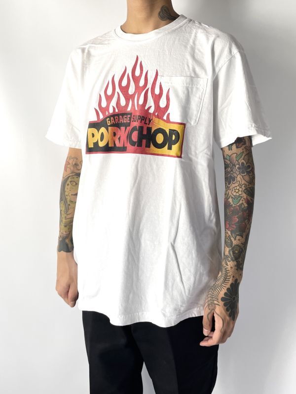 Lサイズ/ポークチョップ　Tシャツ PORKCHOP ASH BLACK55cm袖丈