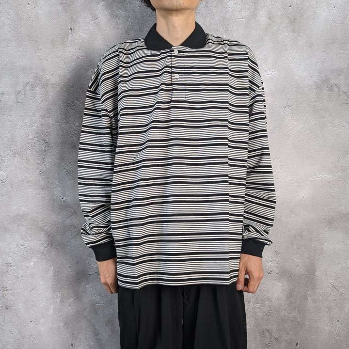 COOTIE  Supima Border Oversized L/S Polo