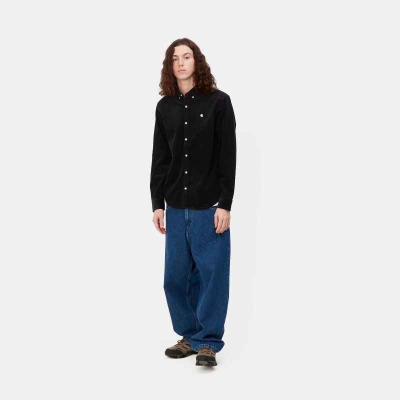 CARHARTT WIP L/S MADISON CORD SHIRT (Black / Wax) I029958-23AW