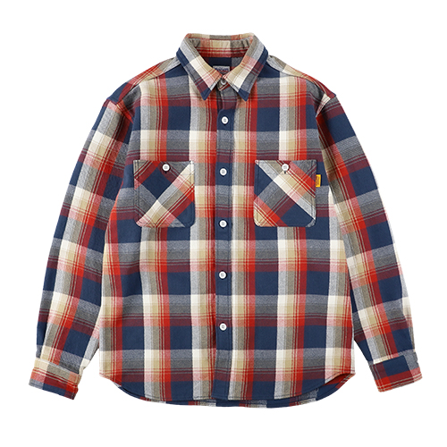 STANDARD CALIFORNIA SD Heavy Flannel Check Shirt (Navy/Red