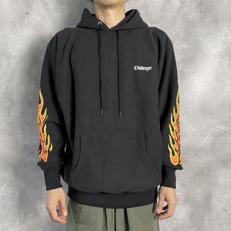 CHALLENGER FLAMES HOODIE  カラーブルー