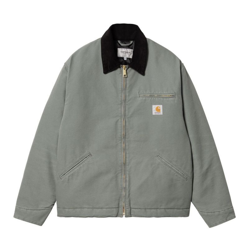 CARHARTT WIP OG DETROIT JACKET (Smoke Green / Black (aged canvas 